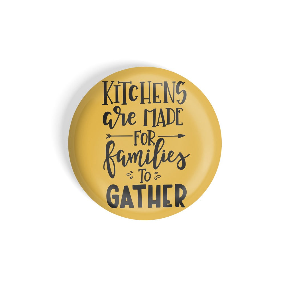 dhcrafts Round Fridge Magnet Yellow Food Lovers Kitchens Are Made For Families To Gather Glossy Finish Design Pack of 1 (75 mm)